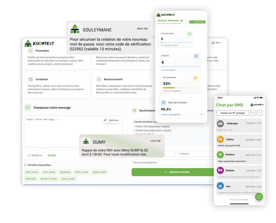 Interface de la plateforme